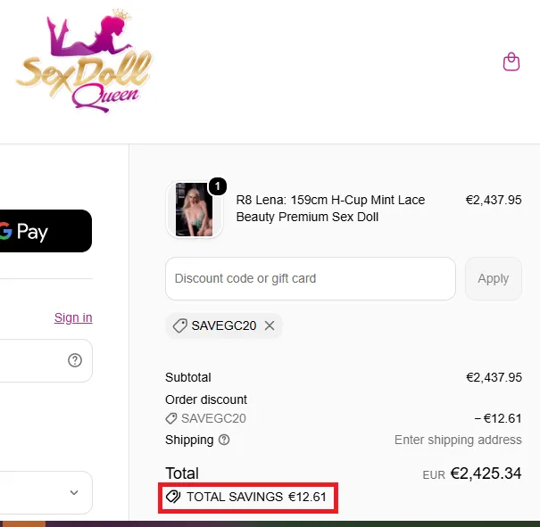 Sexdollqueen 10% off coupon code