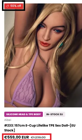 Sexdollqueen 55% off offer